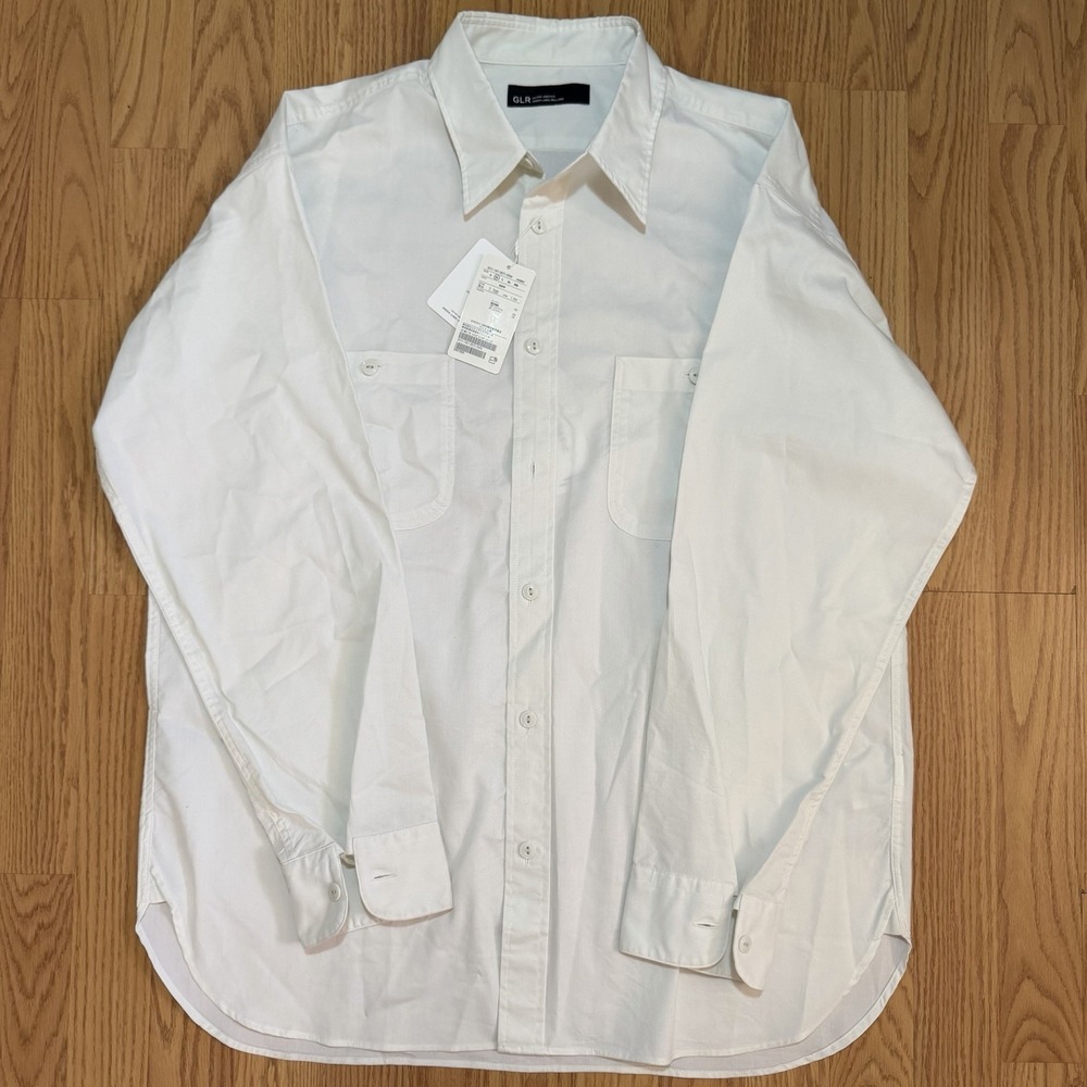United Arrows Green Label Relaxing Japan White Cotton Blend Dress Shirt